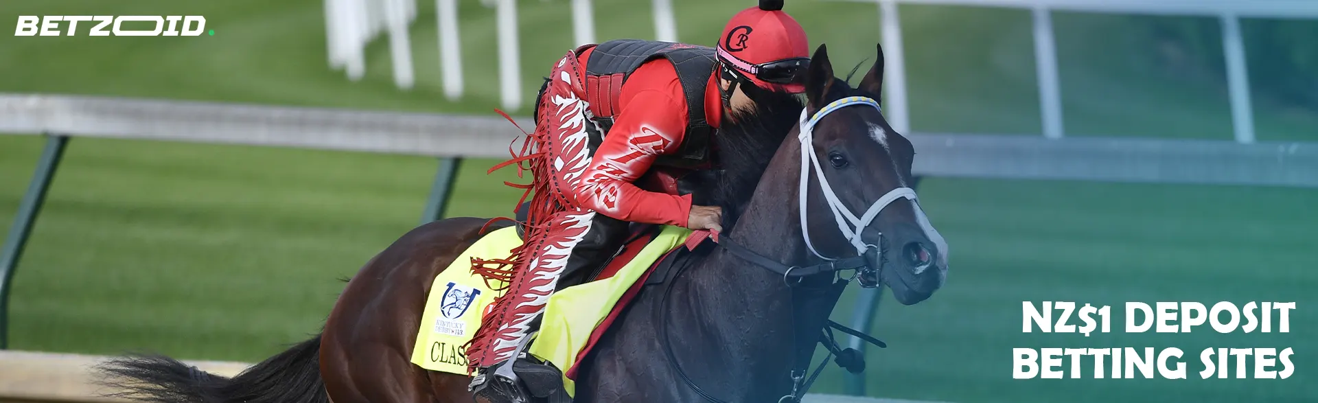 Jockey on a horse during a race.