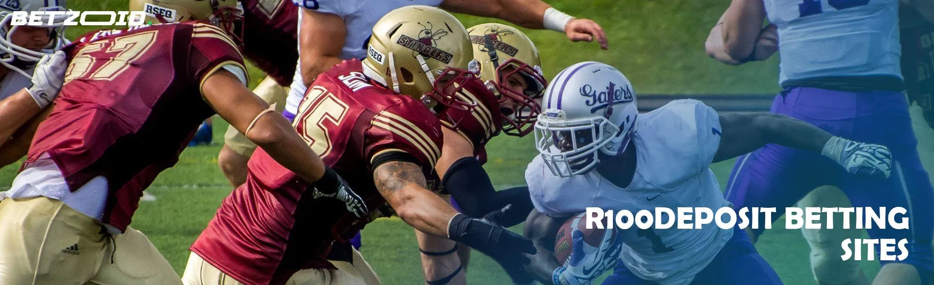 American football players in action during a match.