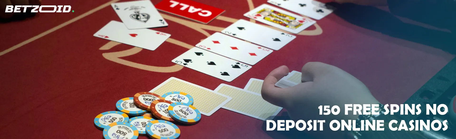 The player lays out the cards on the casino table.