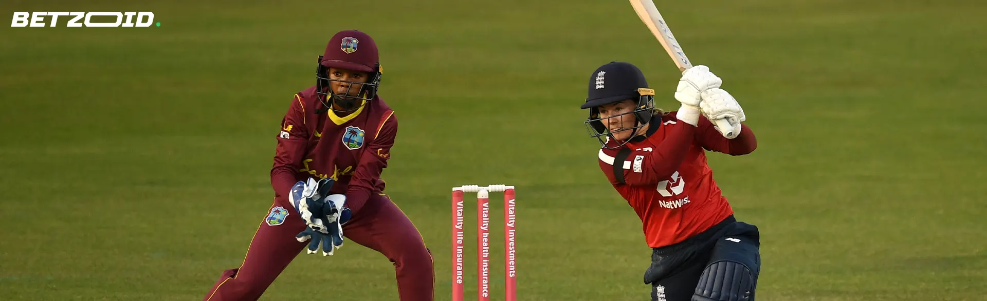 Jogadores de críquete durante uma partida.