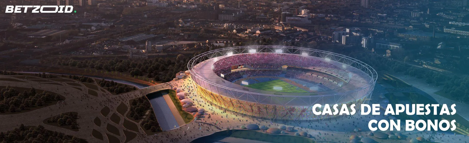 Estadio de fútbol durante un partido.