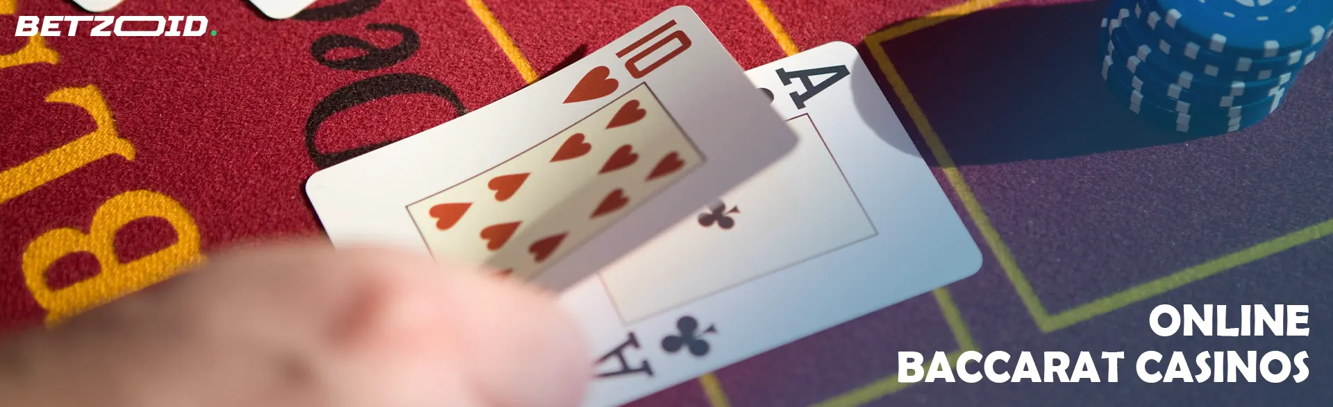 The player lays the cards on the casino table.