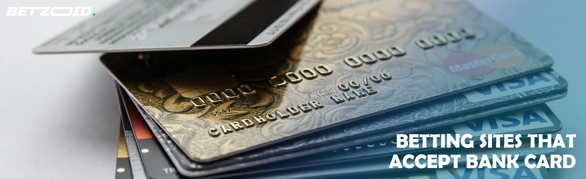 Stack of bank cards.