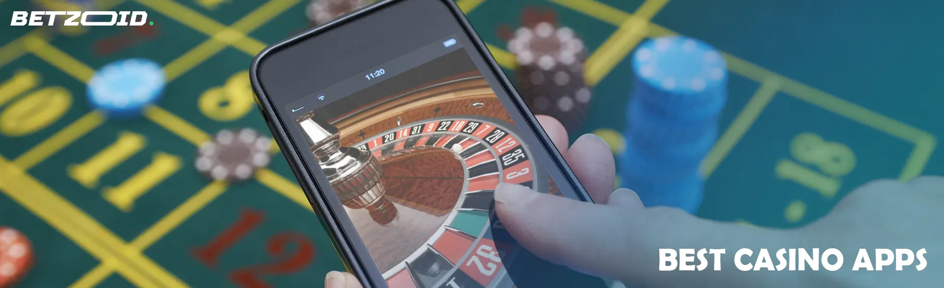 Virtual roulette on the smartphone screen.