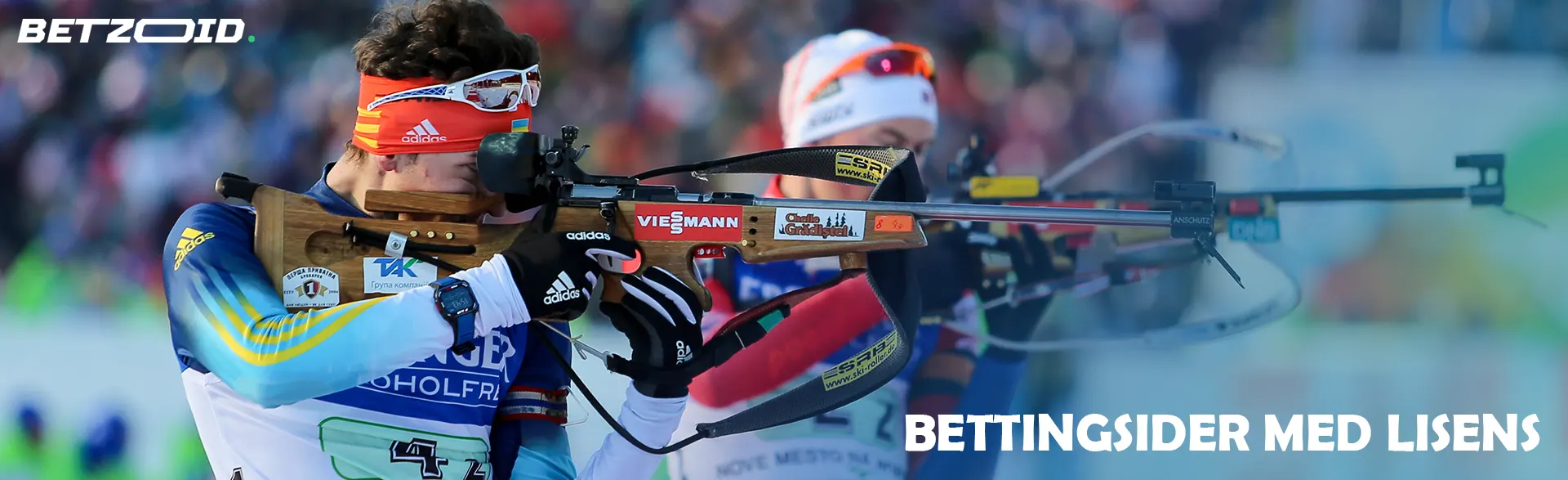 Skiskyttere sikter under konkurransen.