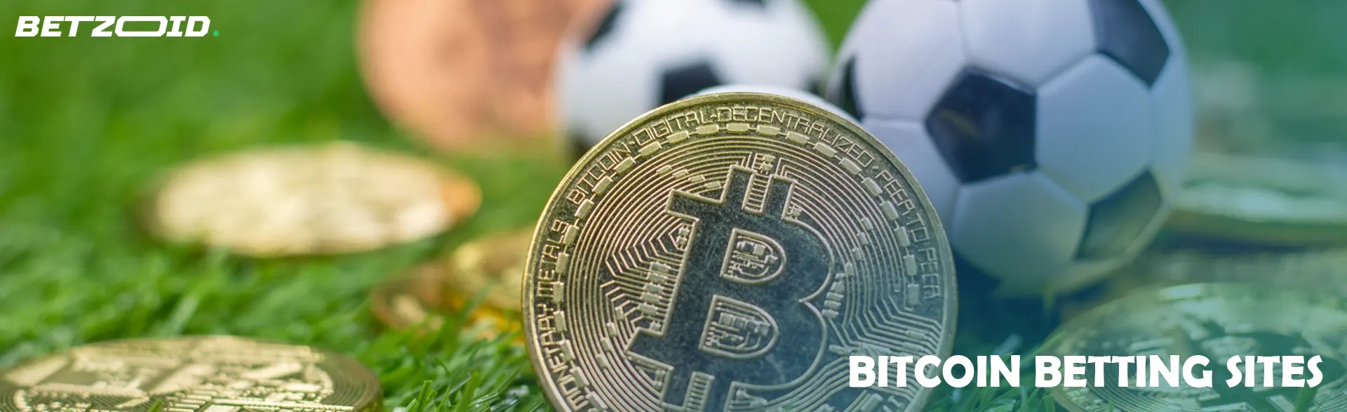 Bitcoin coin next to a soccer ball.