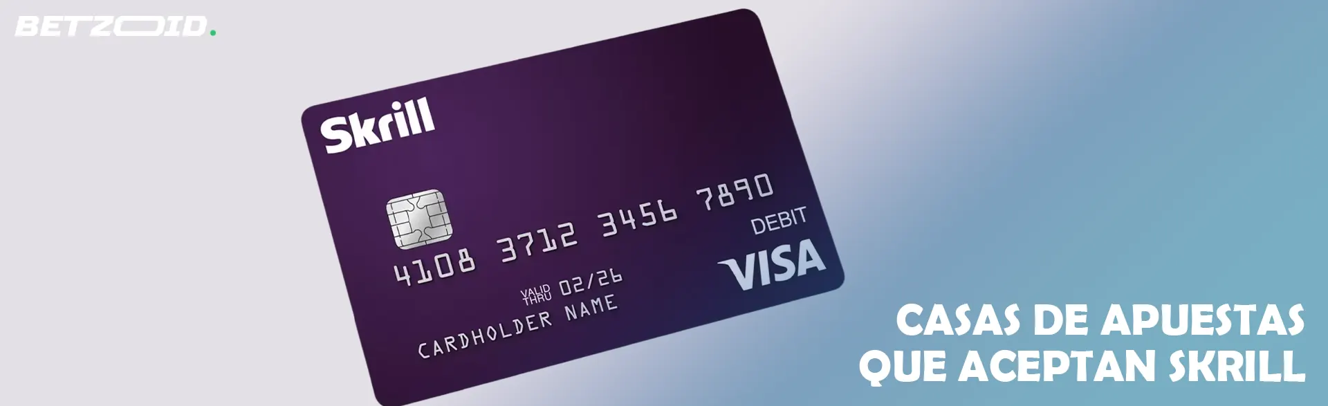 Tarjeta Skrill Visa en un fondo claro.