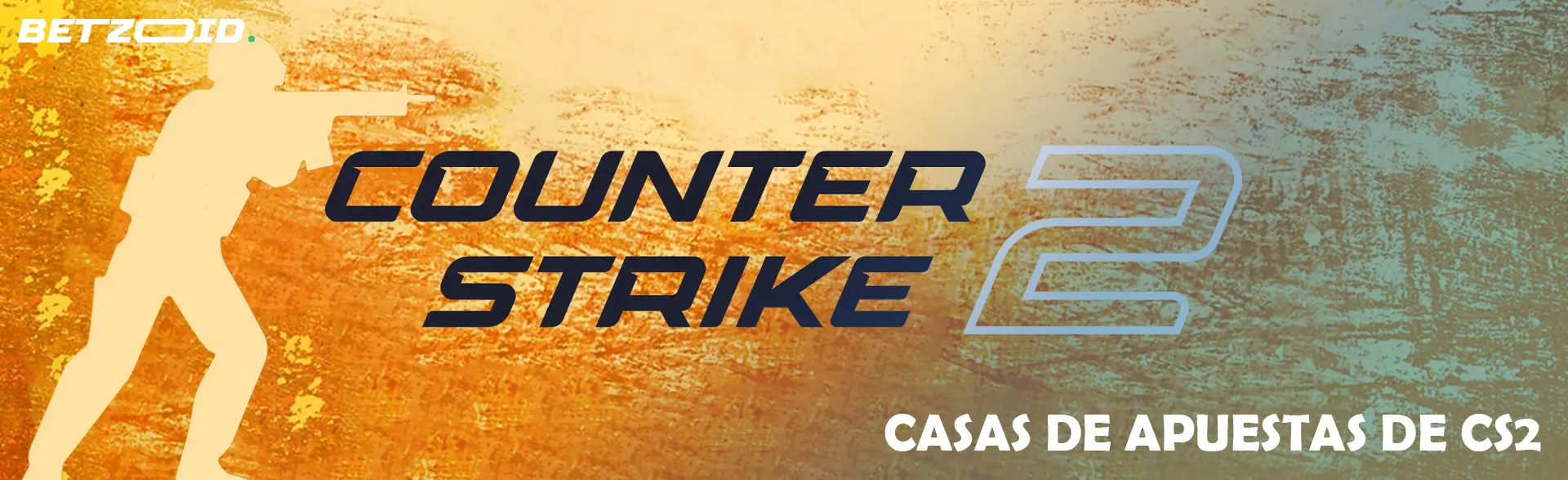 Logotipo de CS2 sobre fondo naranja.