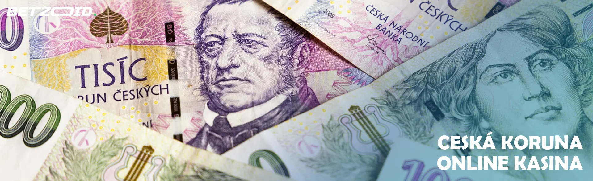 České korunové bankovky.