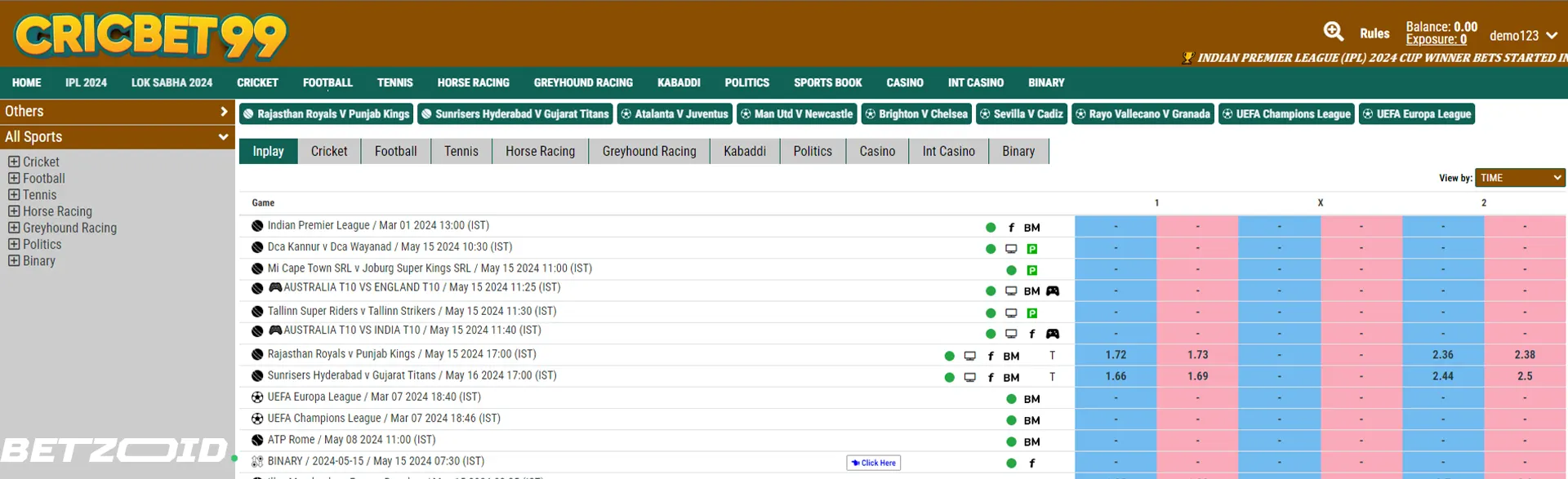 Cricbet99 review of betting platform design.