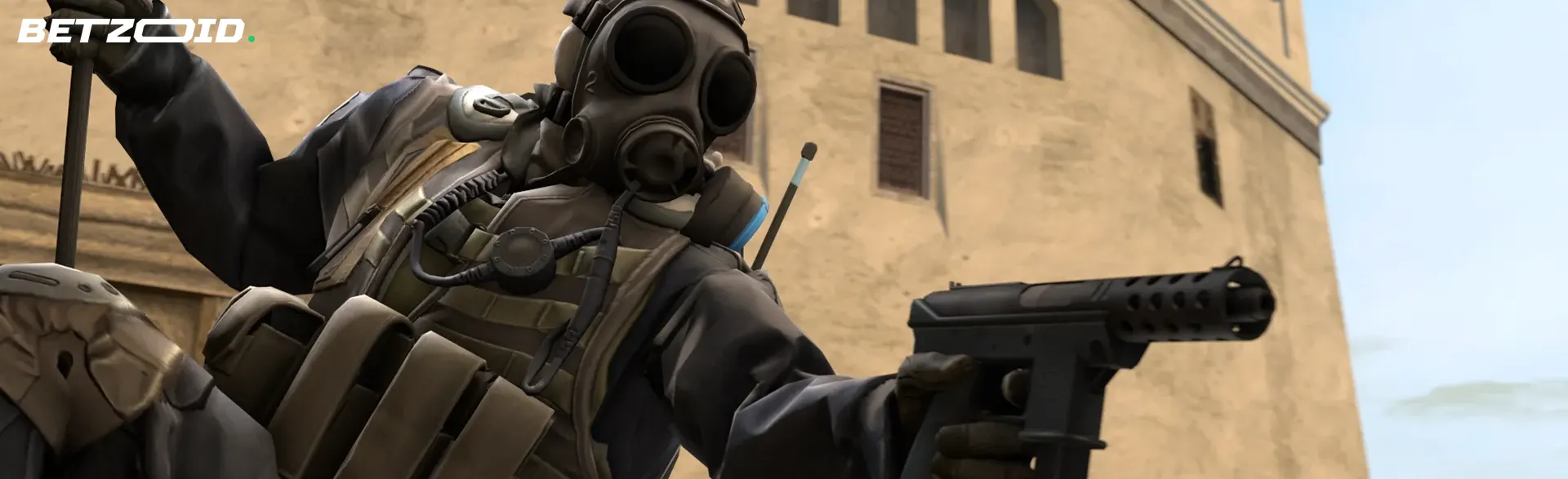 CSGO game character with weapon.