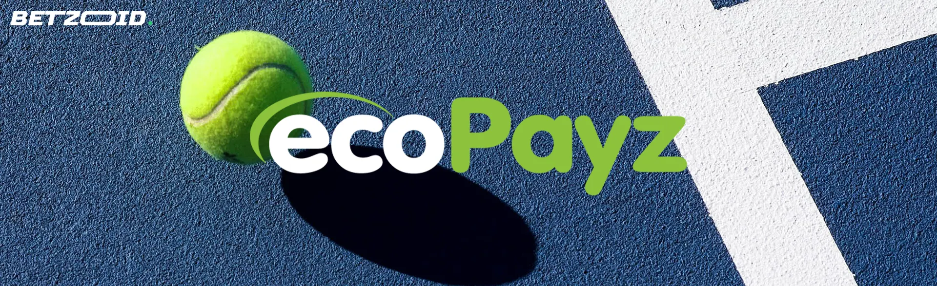 EcoPayz logo on the background of a tennis ball jumping on the court.