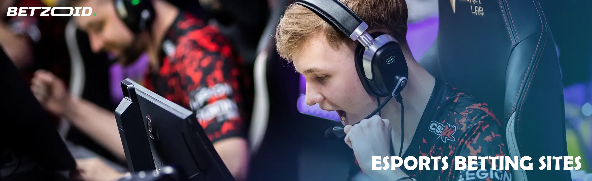 Cyber ​​sportsman in front of the computer during the game.