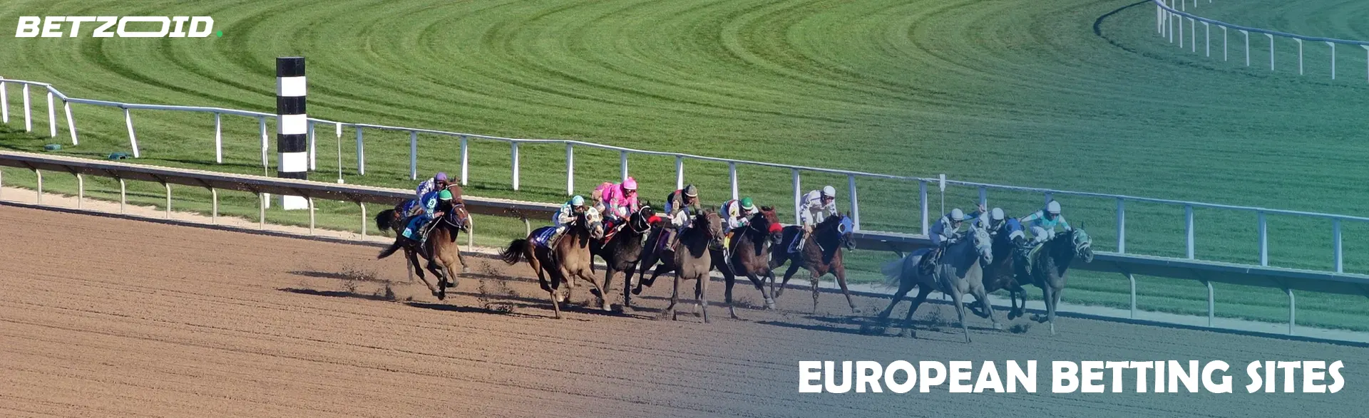 Horse racing participants in action at the racetrack.