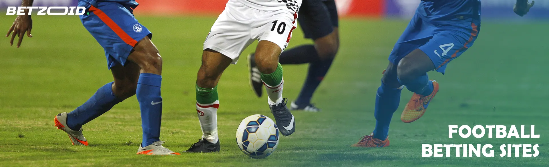 Soccer players in action during a match.