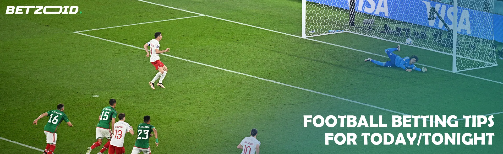 The football player takes a penalty, the goalkeeper makes a save.