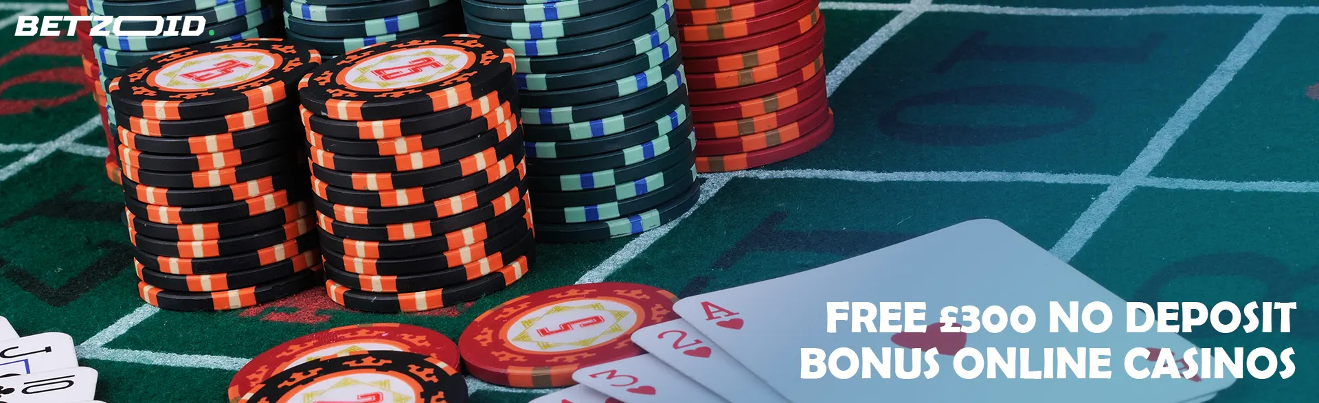 Cards and chips on the casino table.