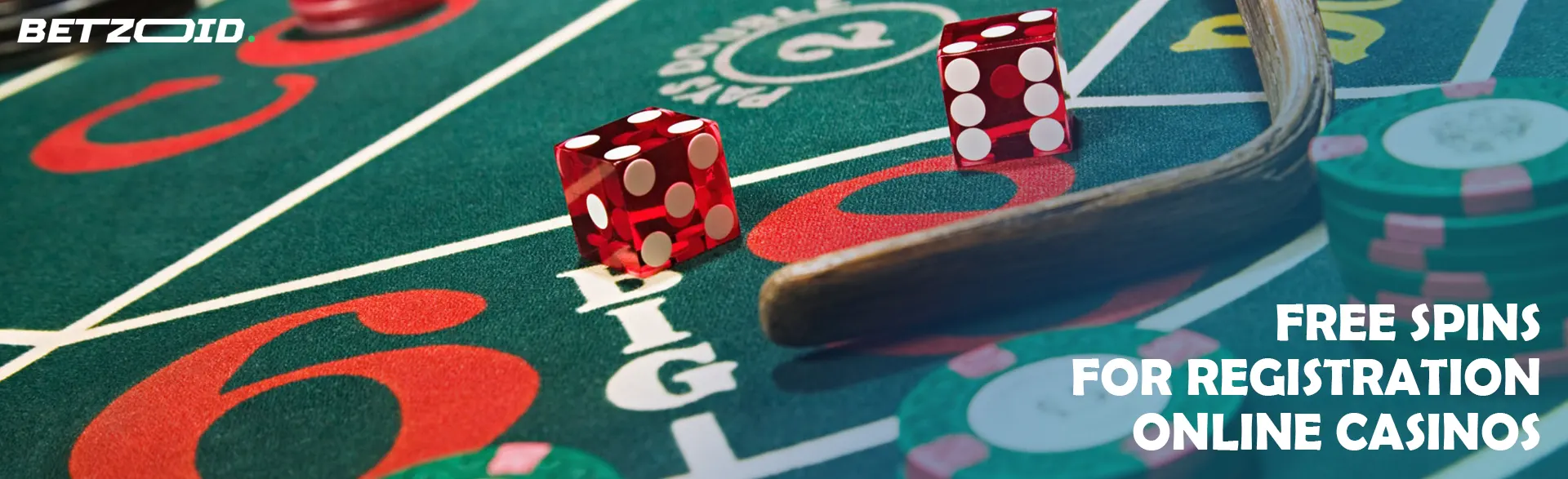 Dice and chips on the casino table.