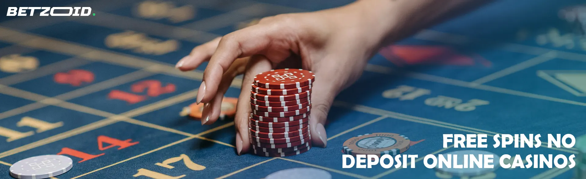 The player places chips on the casino table.