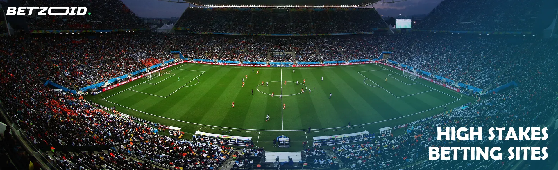 Football match at the stadium with fans.