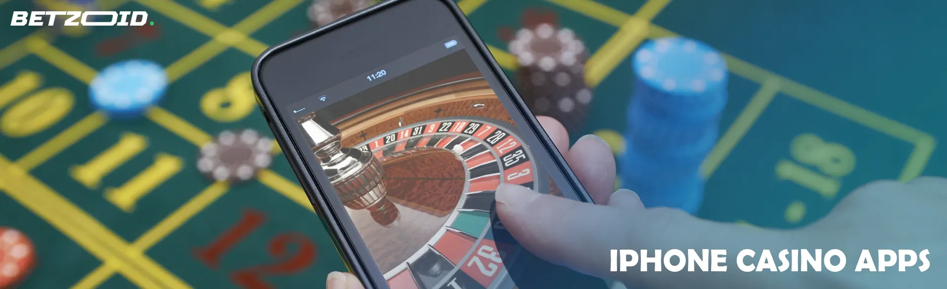 Online roulette on the smartphone screen.
