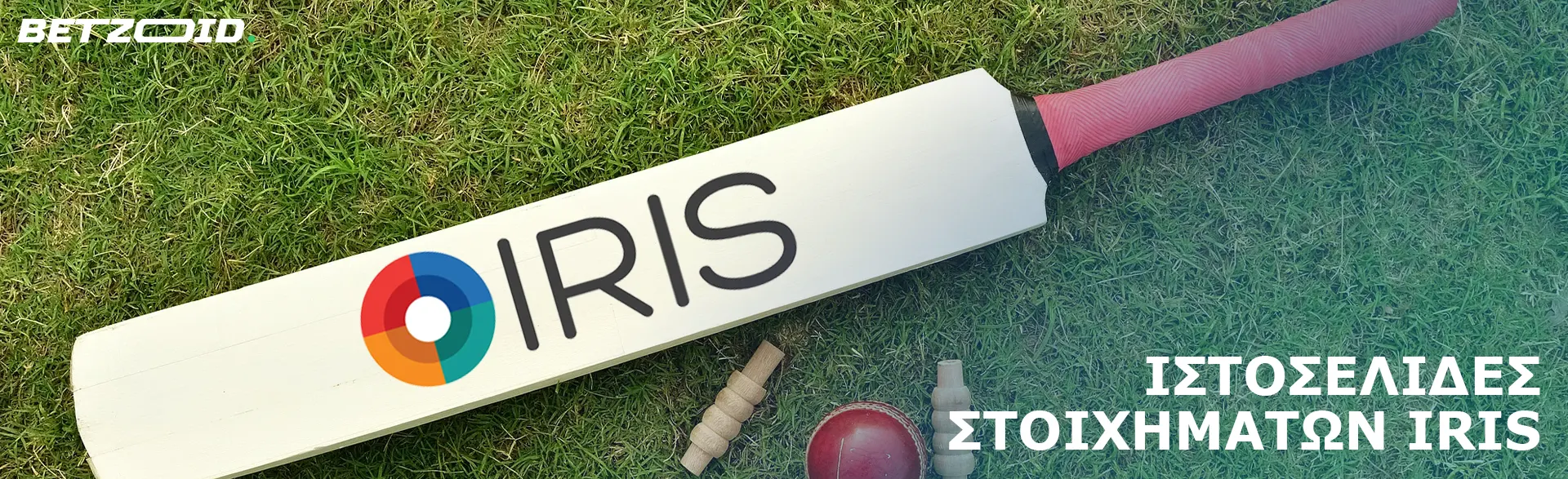Λογότυπο IRIS σε ρόπαλο κρίκετ.