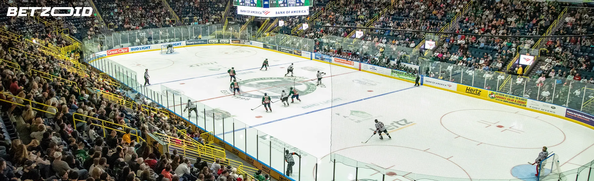 Hockey match in the arena.