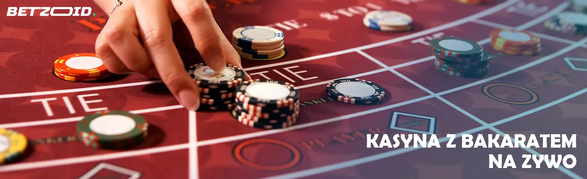 Gracz kładzie żetony na stole w kasynie.