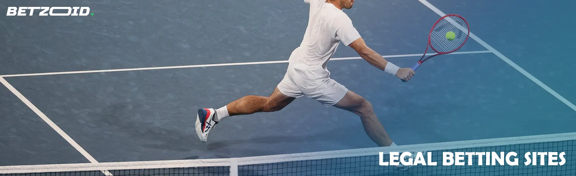 A tennis player tries to hit the ball.