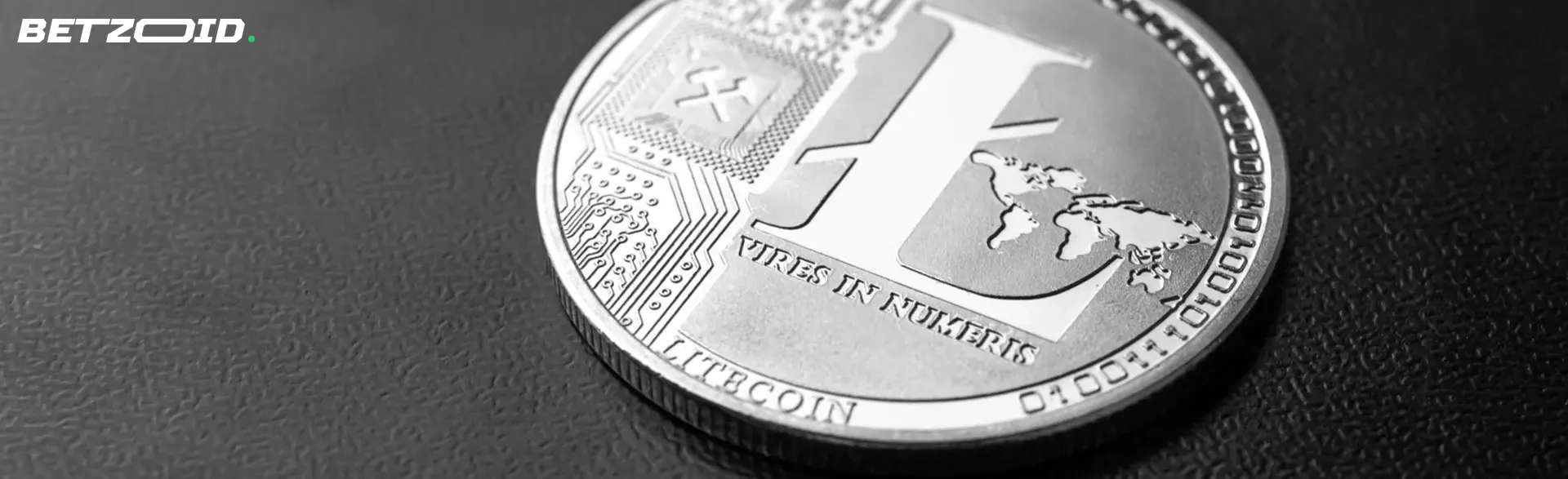 Silbermünze der Kryptowährung Litecoin.