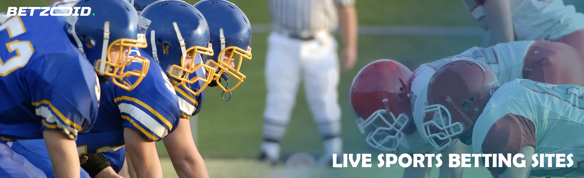 Teams in American football at the beginning of the scrimmage.