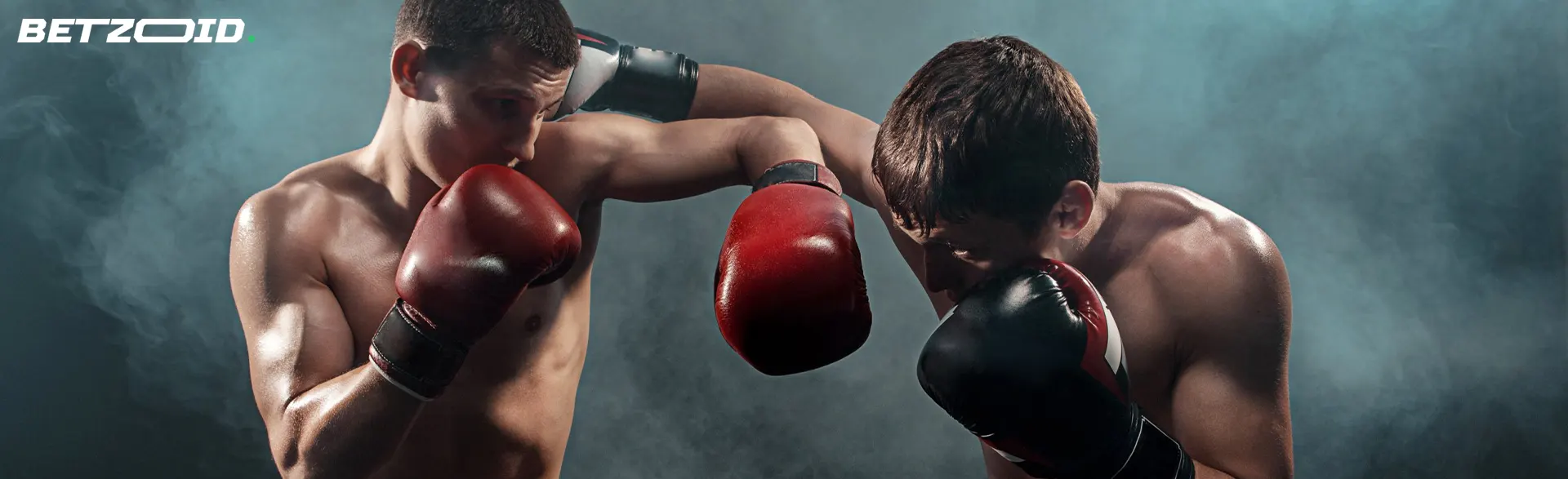 Two boxers during a fight.