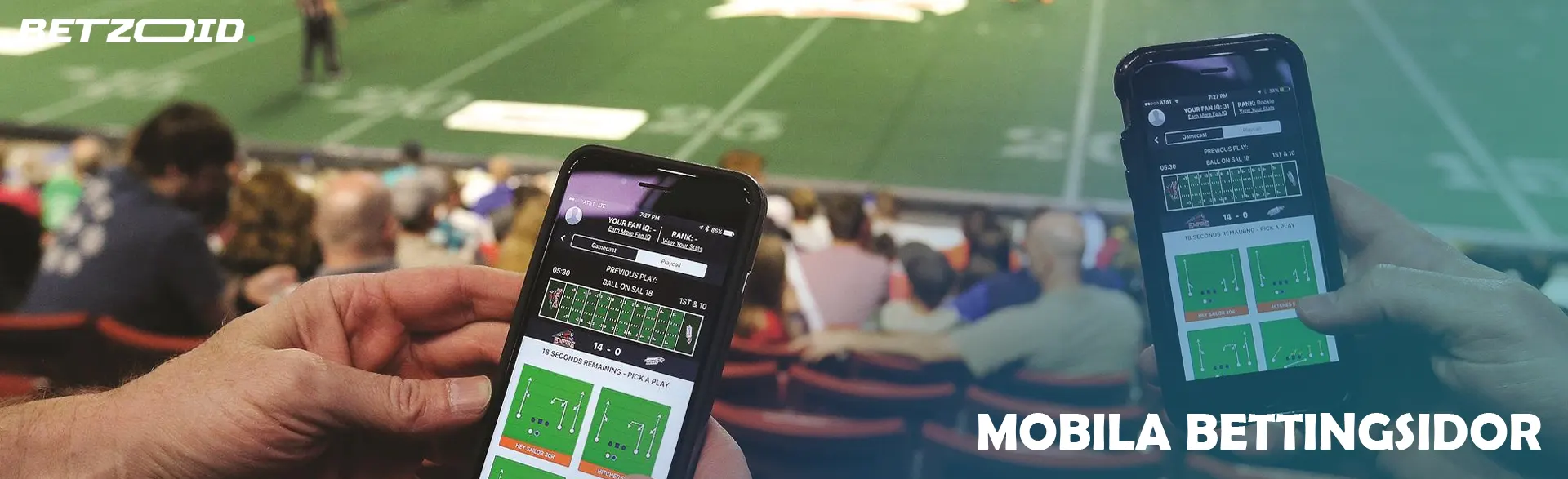 Folk med smartphones på läktarna.