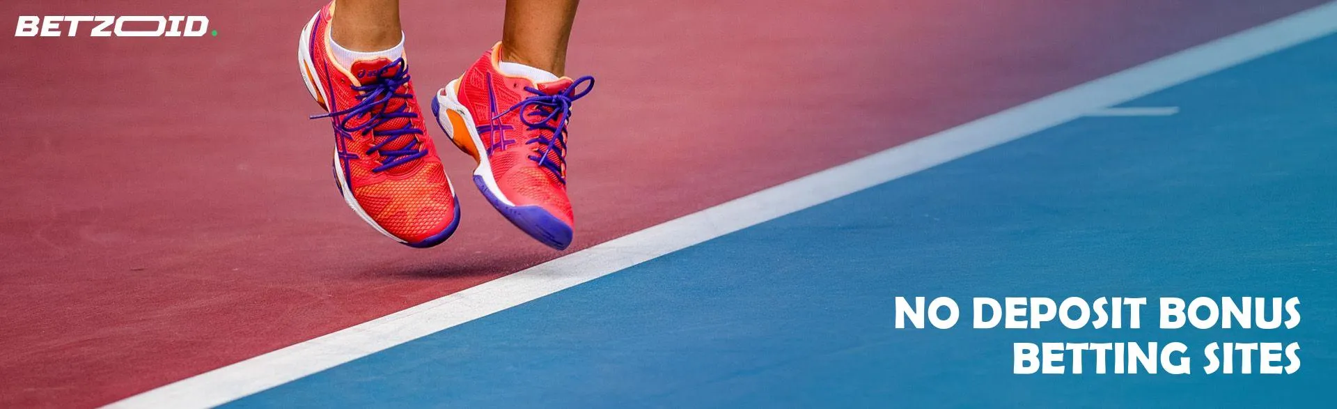 An athlete in bright sneakers jumps on the sports field.