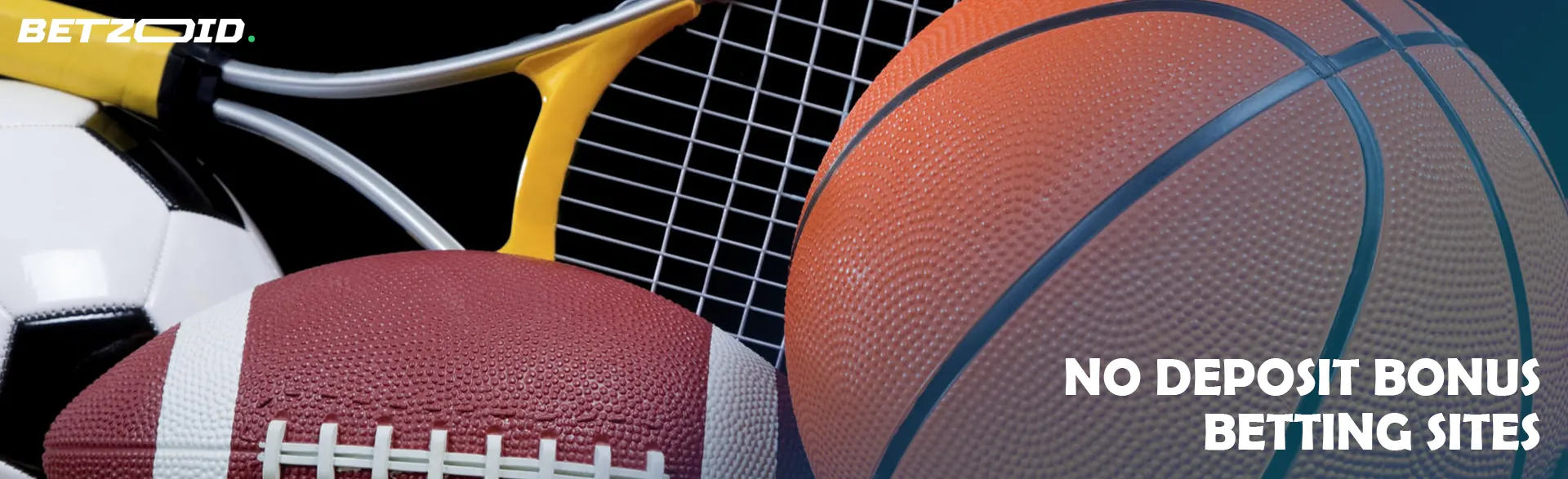 Various sports equipment on a dark background.