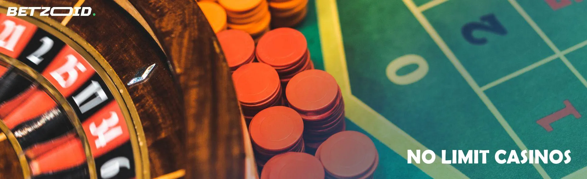 Roulette wheel next to casino chips.