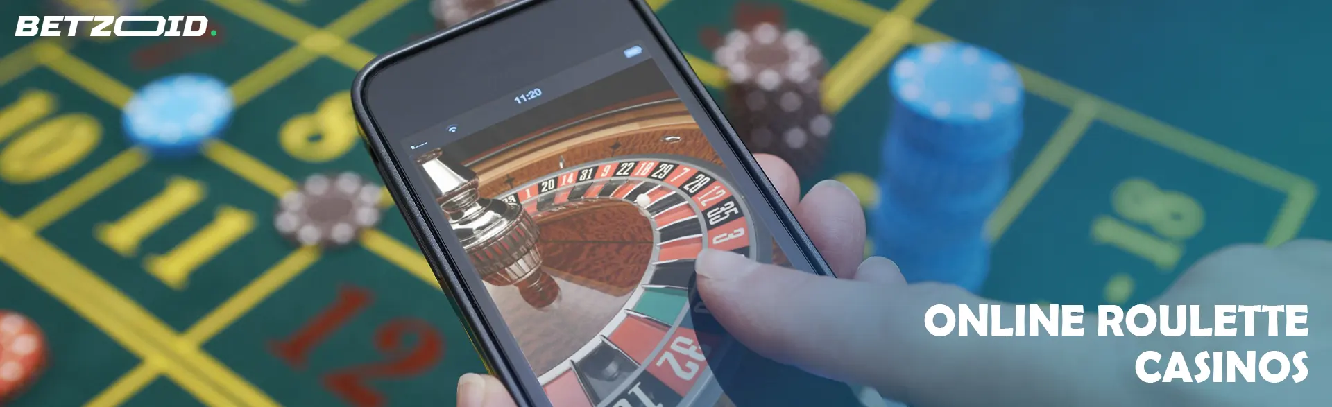 Virtual roulette on the smartphone screen.