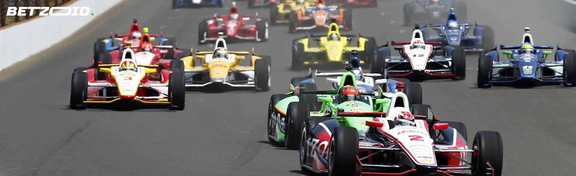 Kilpa-autot radalla kilpailun aikana.