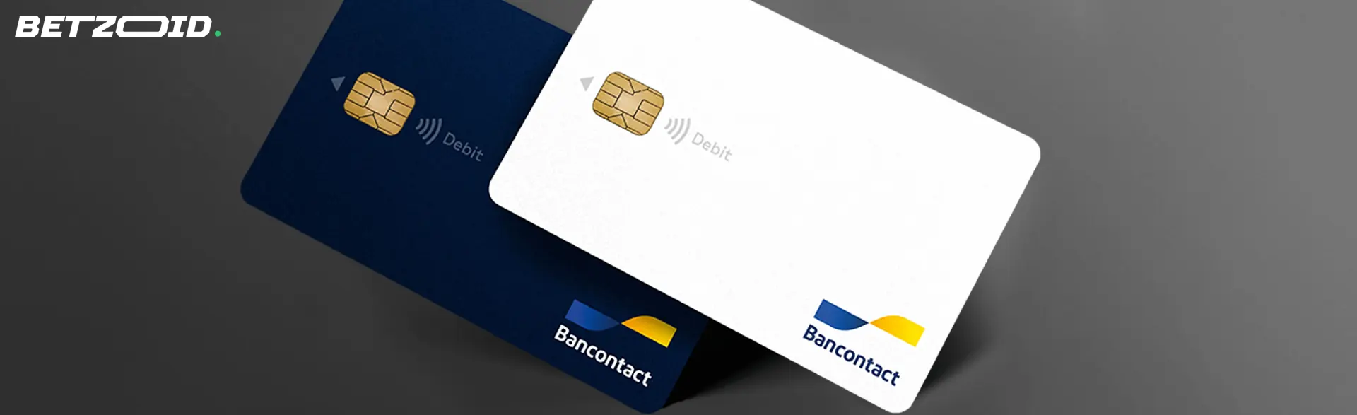 Deux cartes Bancontact sur un fond gris.