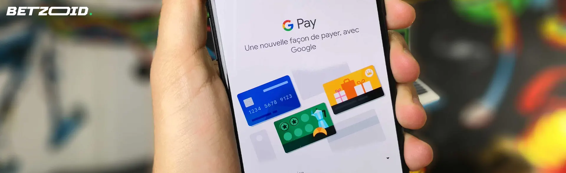 Un smartphone avec l’application Google Pay.