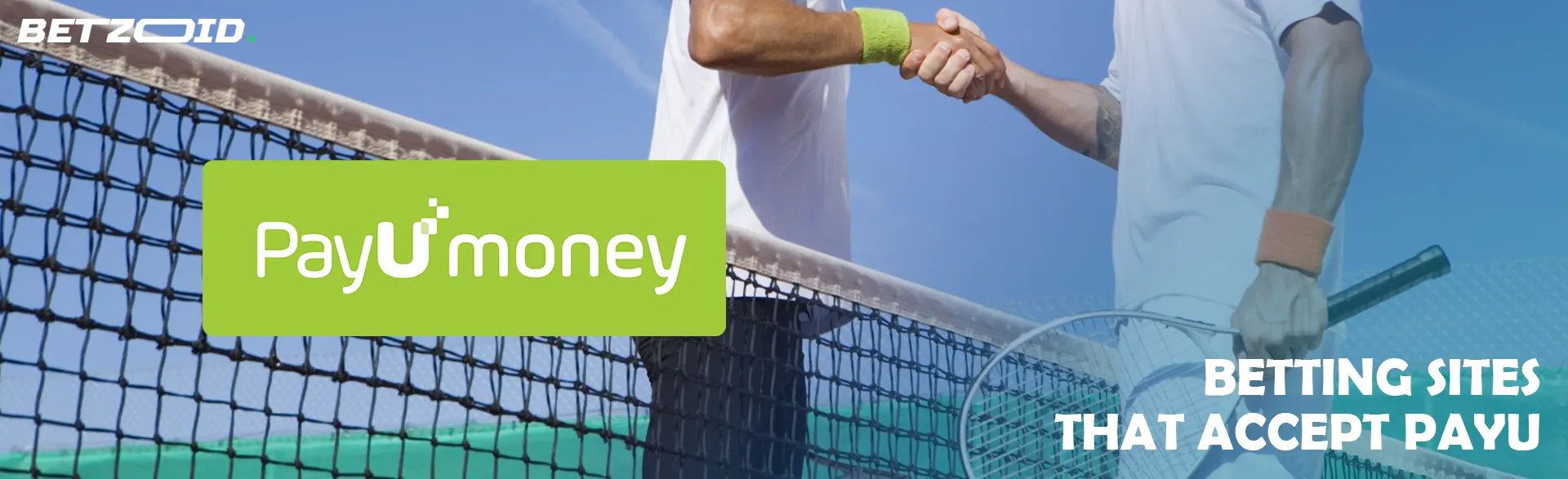 PayU logo on the background of tennis players greeting.