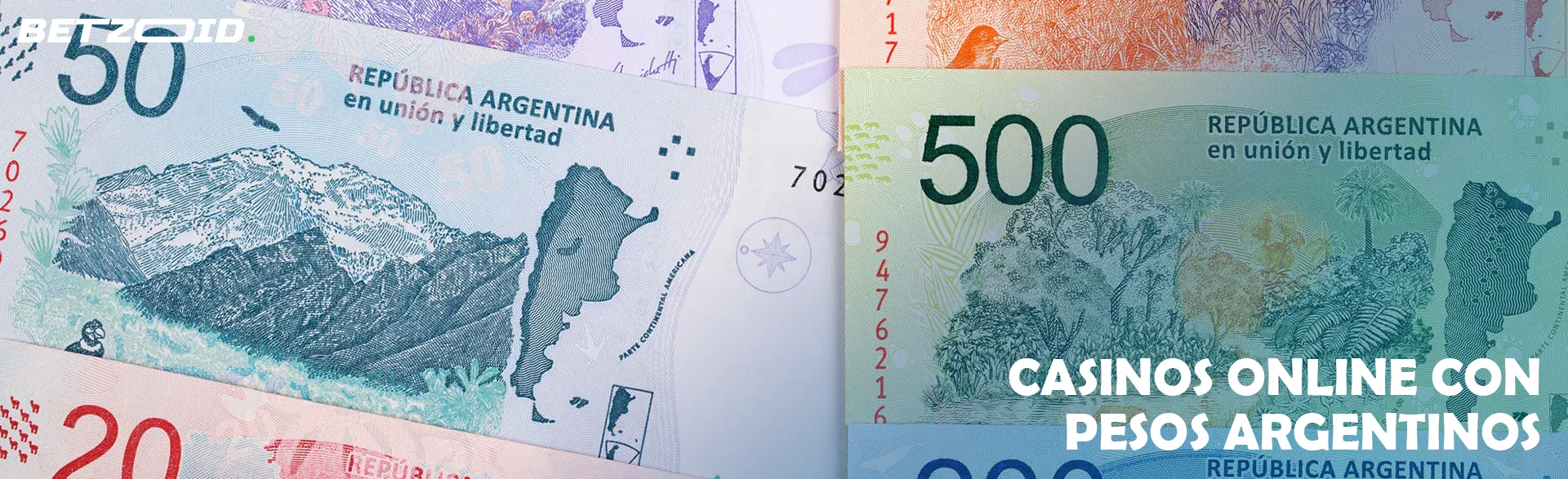 Billetes en pesos argentinos. 