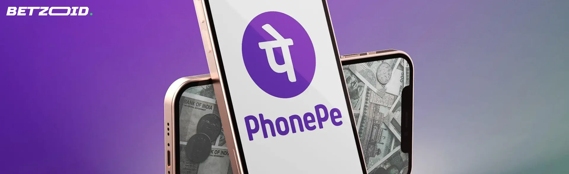PhonePe logo on the smartphone screen.