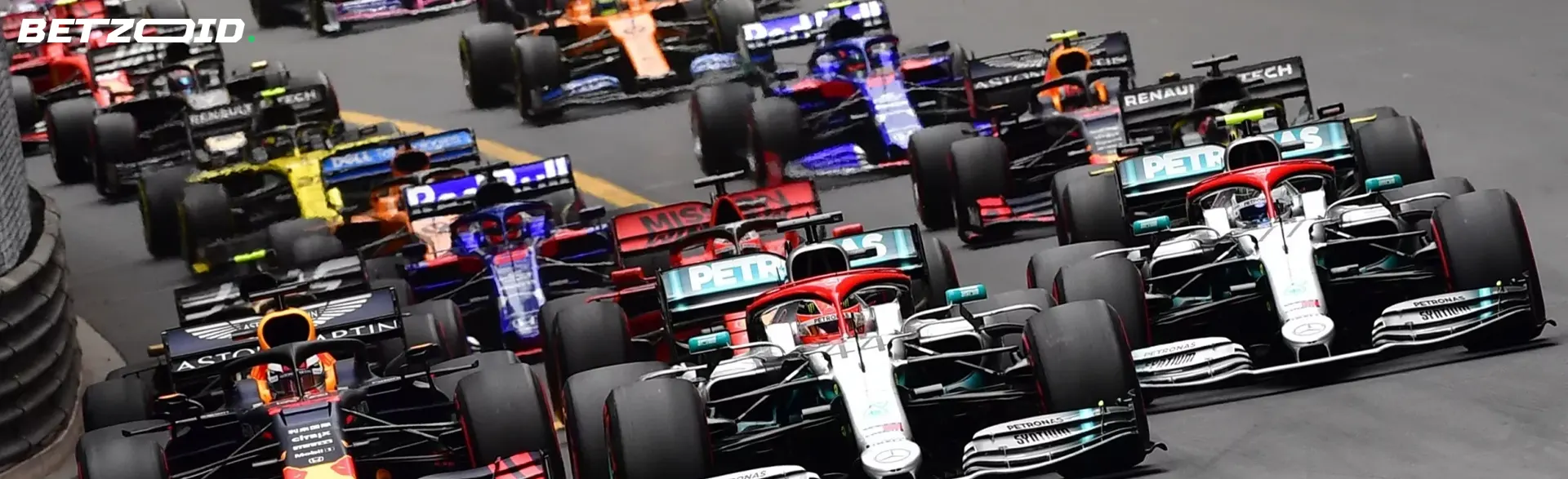 Formula 1 cars on the track.