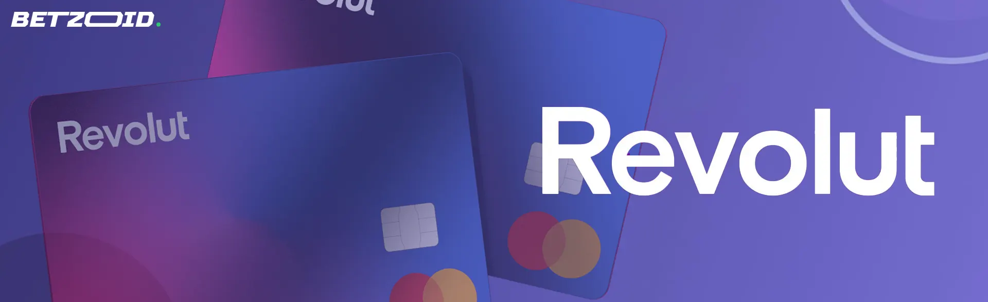 Revolut logo on the background of Revolut bank cards.