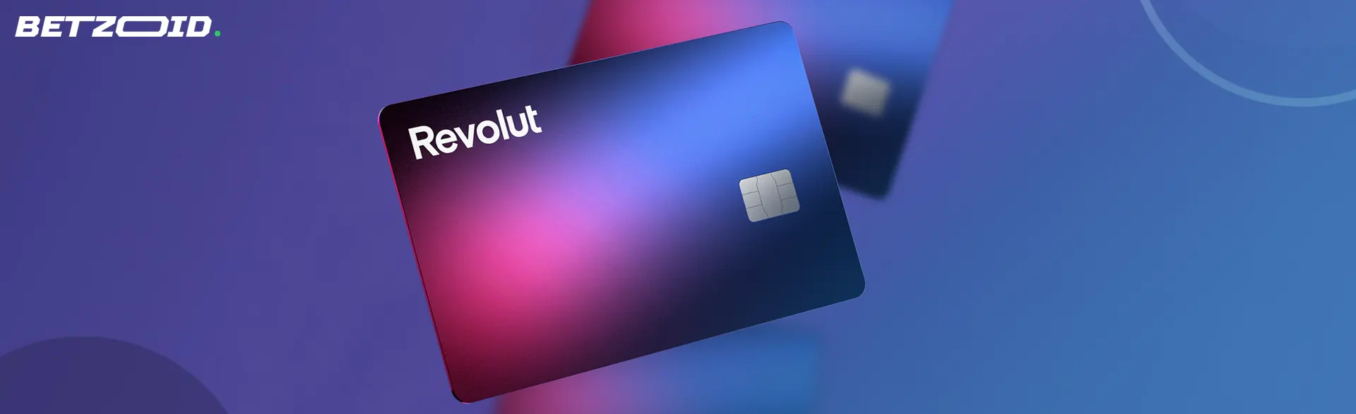 Revolut cards on a purple background.