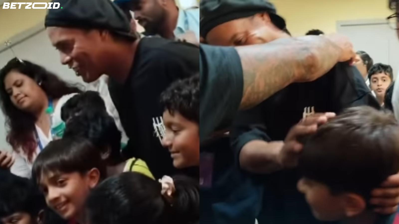 Ronaldinho's Special Moment with Actor Ajith Kumar's Son Thrills Young Football Fan.