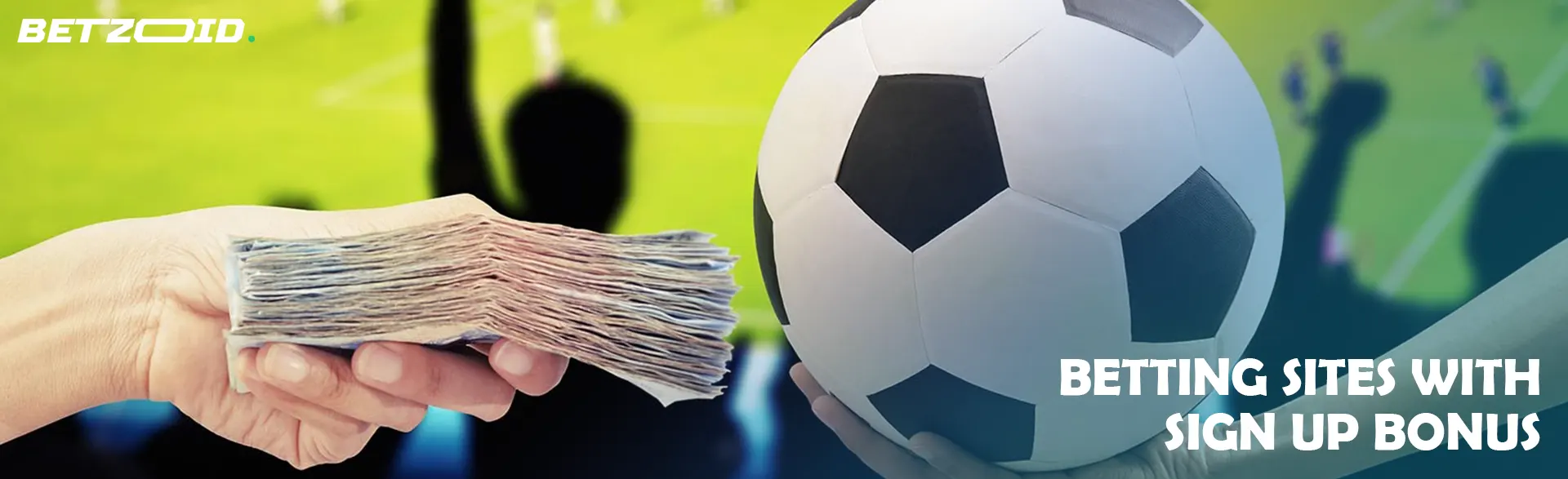 Exchange of money for the ball against the background of the stands.