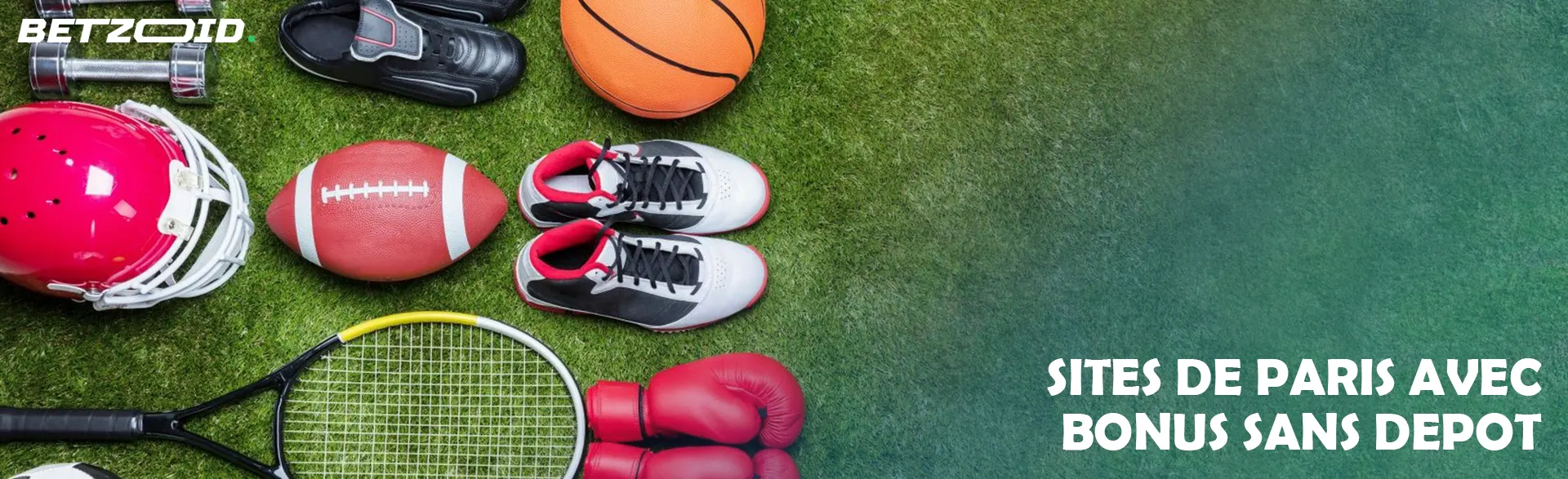 Raquette, crampons, balles et autres équipements sportifs.