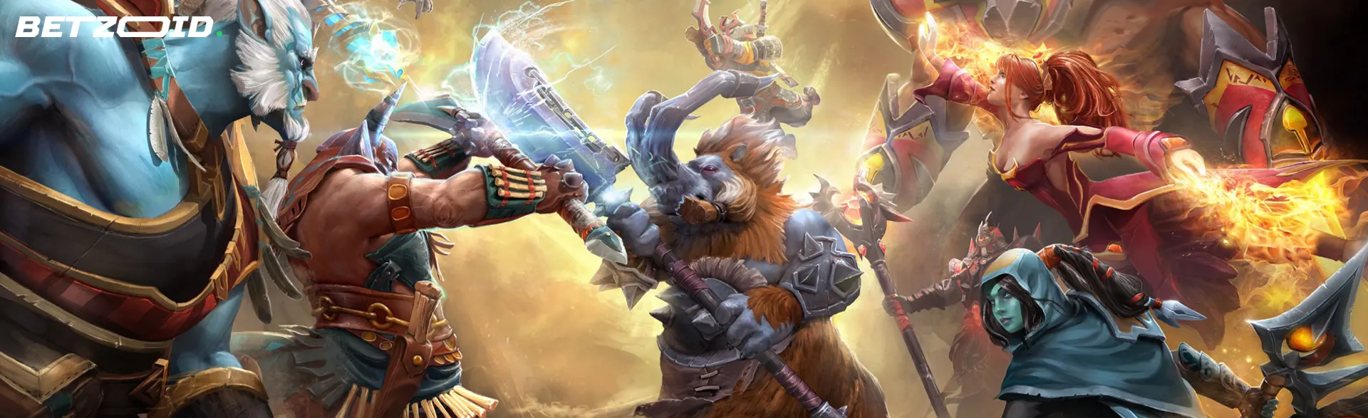 Immagine di personaggi di un videogioco fantasy impegnati in una battaglia epica.